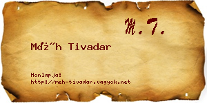 Méh Tivadar névjegykártya