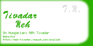 tivadar meh business card